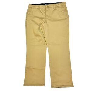 Democracy Absolution Pants Women 16P Khaki Chino Stretch Elastic Waist